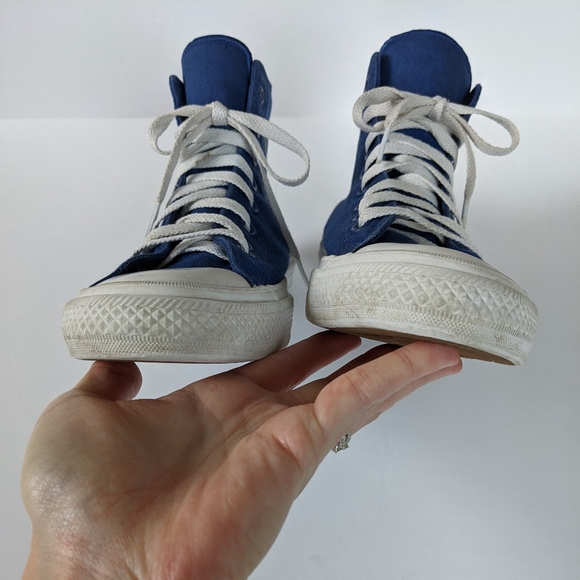 Converse Chuck Taylor ll Blue High Top Sneakers - Picture 4 of 10